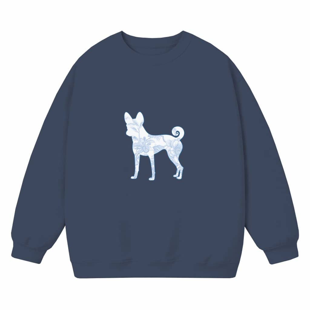 Basenji Sweatshirt – Gift for Dog Mom Chinoiserie Floral