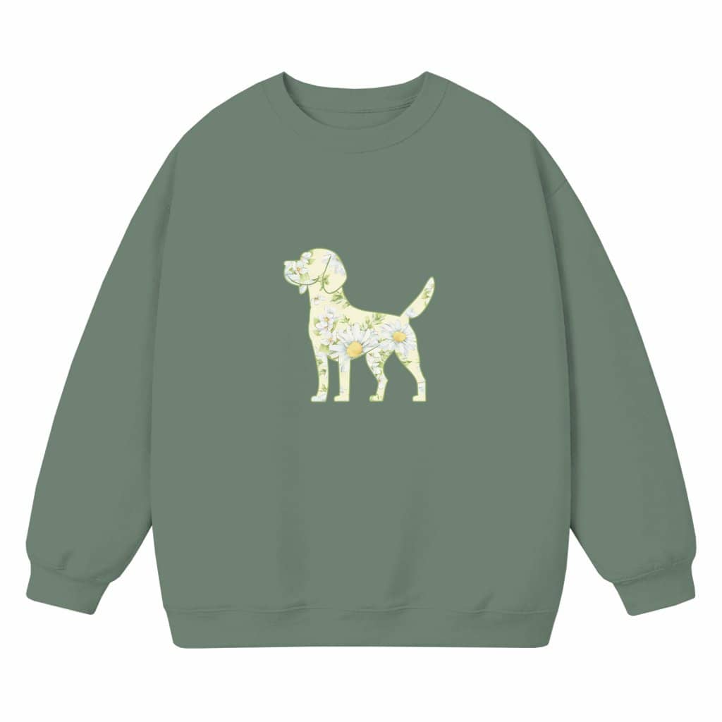 Cute Floral Daisy Beagle Sweatshirt – Dog Lover Gift for Women