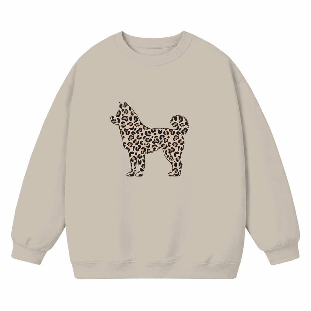 Akita Leopard Print Sweatshirt – Dog Lover Gift for Her Crewneck