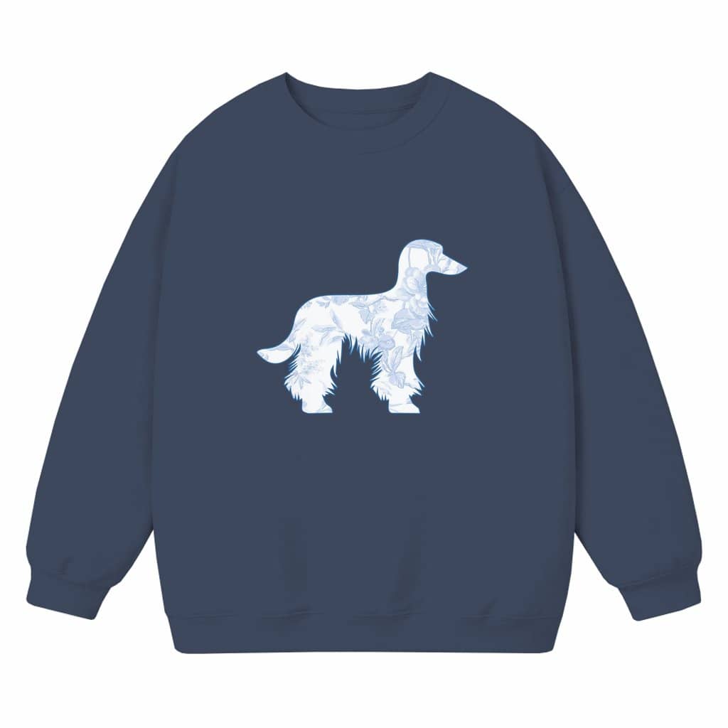 Afghan Hound Sweatshirt – Dog Lover Gift for Mother Chinoiserie Floral Toile