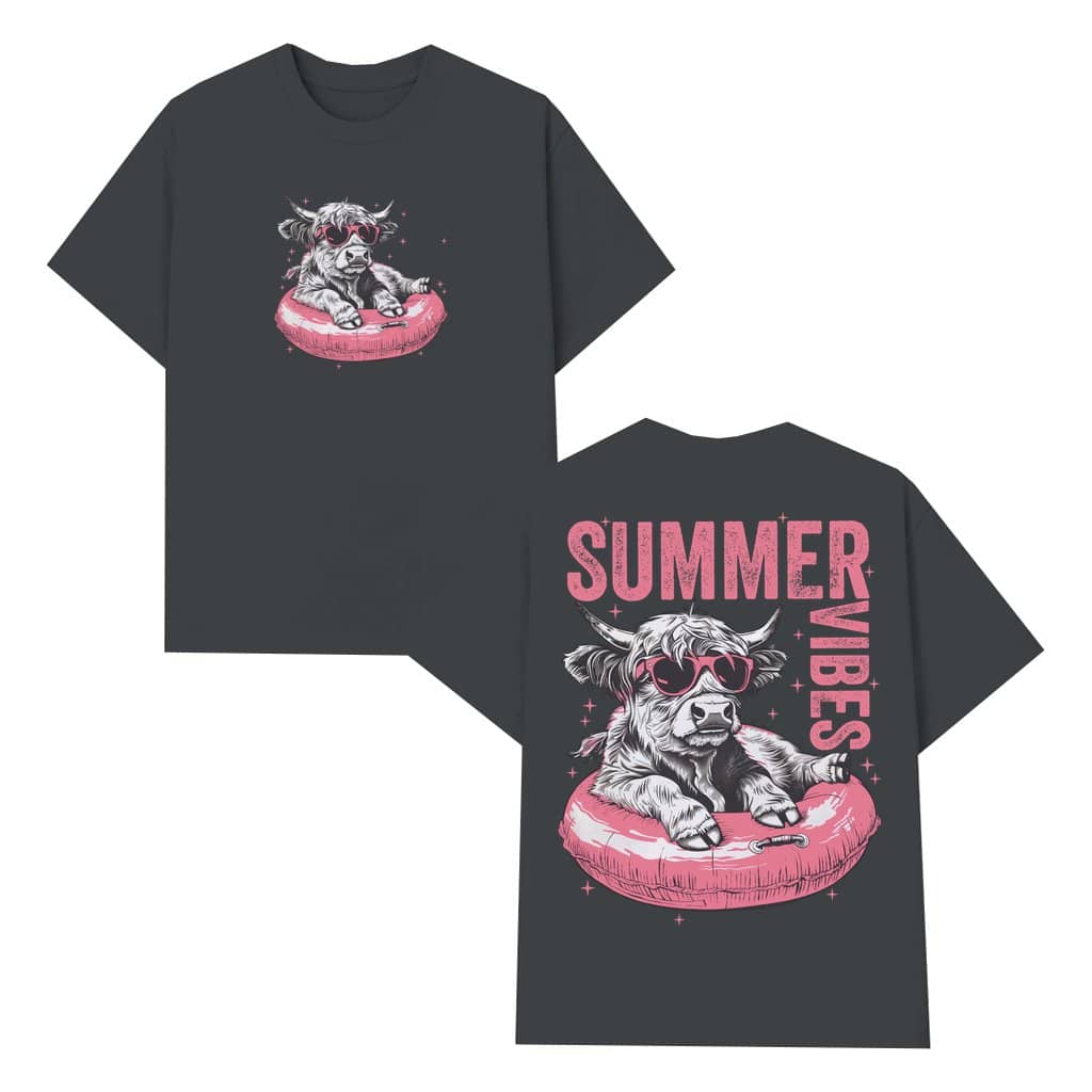 Highland Cow T-shirt – Summer Funny Retro Beach Gift