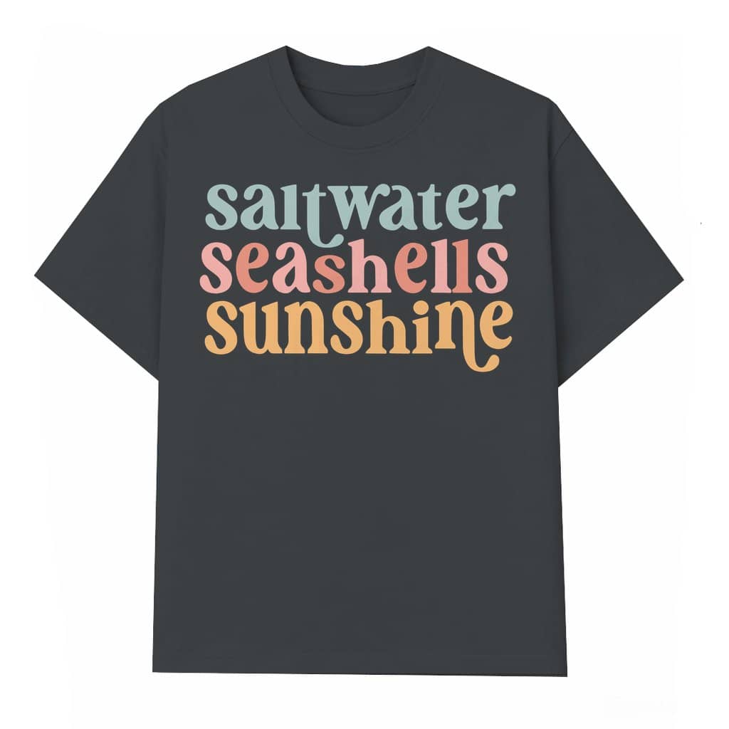 Saltwater Seashells T-shirt – Summer Vacation Gift for Ocean Lover Retro Coastal