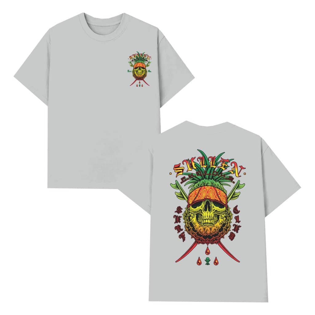 Surf Club Skull Tropical Pineapple T-shirt – Gift for Men & Women Trendy 2 Sided Print