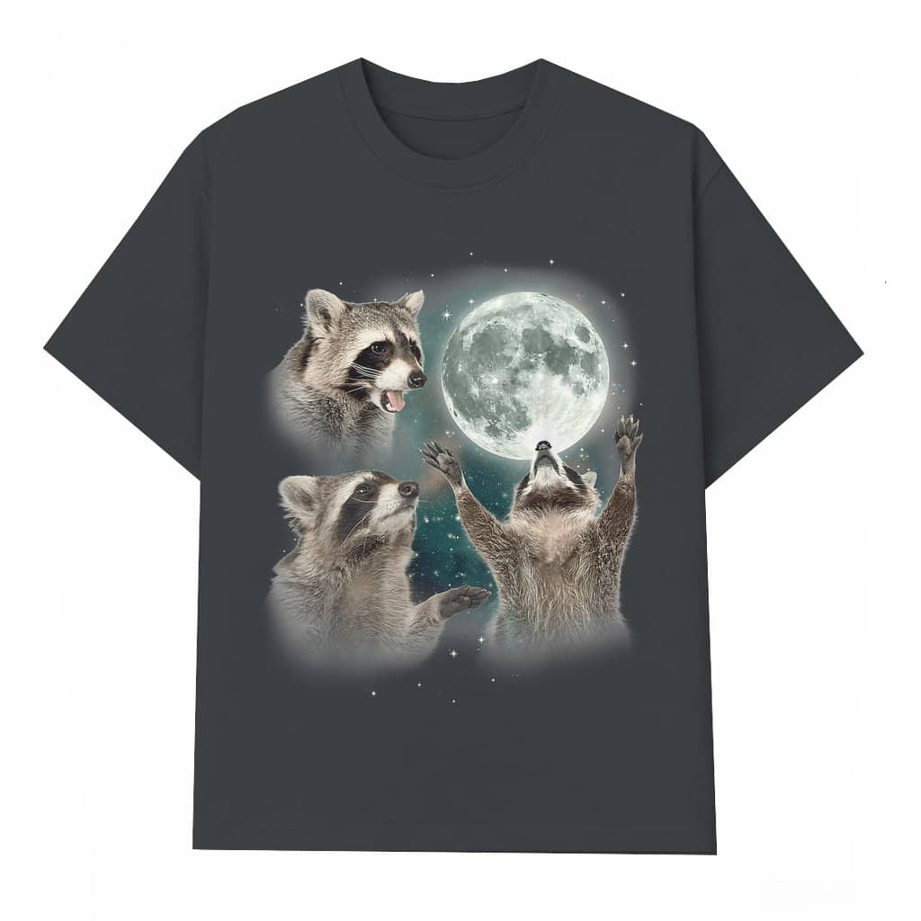 Funny Raccoon Moon T-shirt – Gift for Raccoon Lovers Vintage Retro
