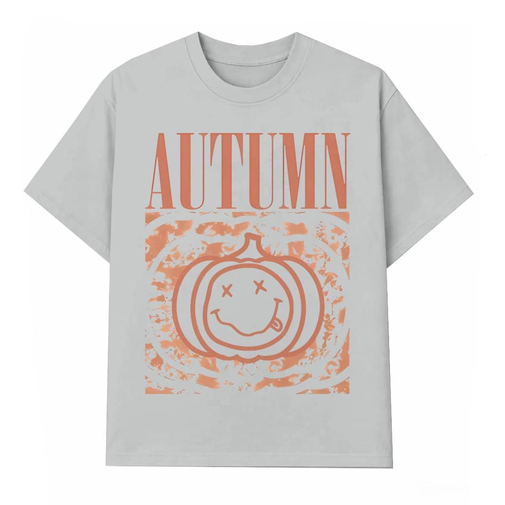 Autumn Pumpkin Rock T-shirt – Fall Gift for Men Vintage Band Style