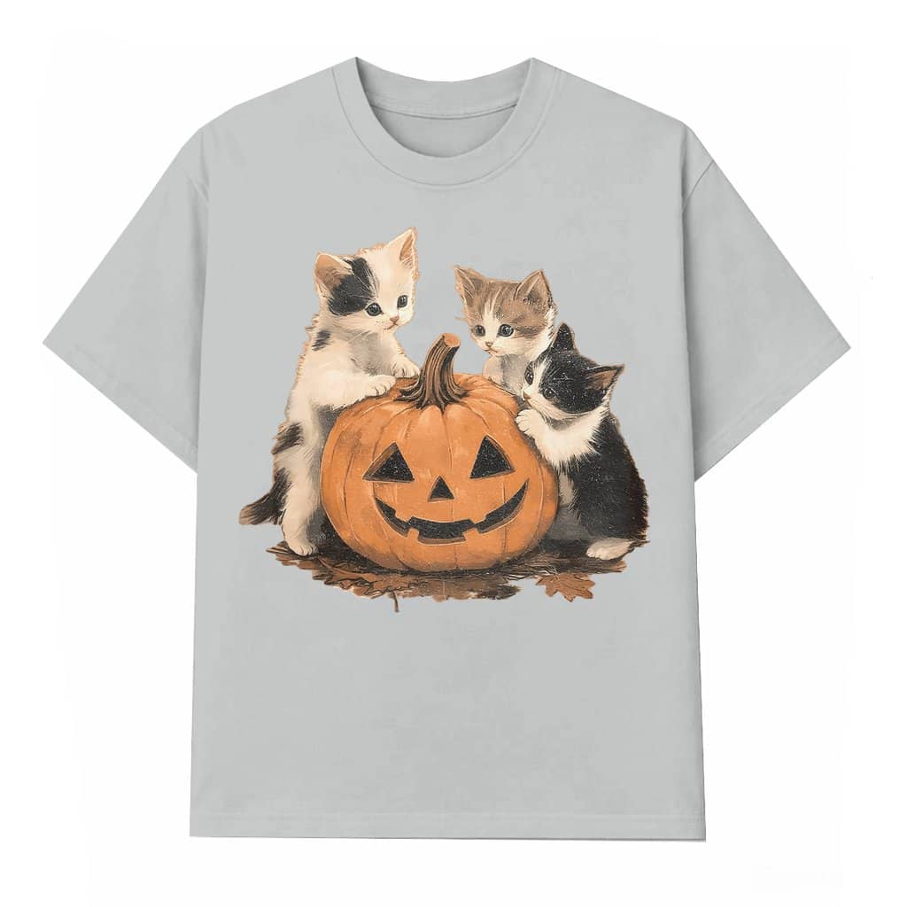 Vintage 90s Cat T-shirt – Halloween Gift for Cat Lover Retro Black Cat