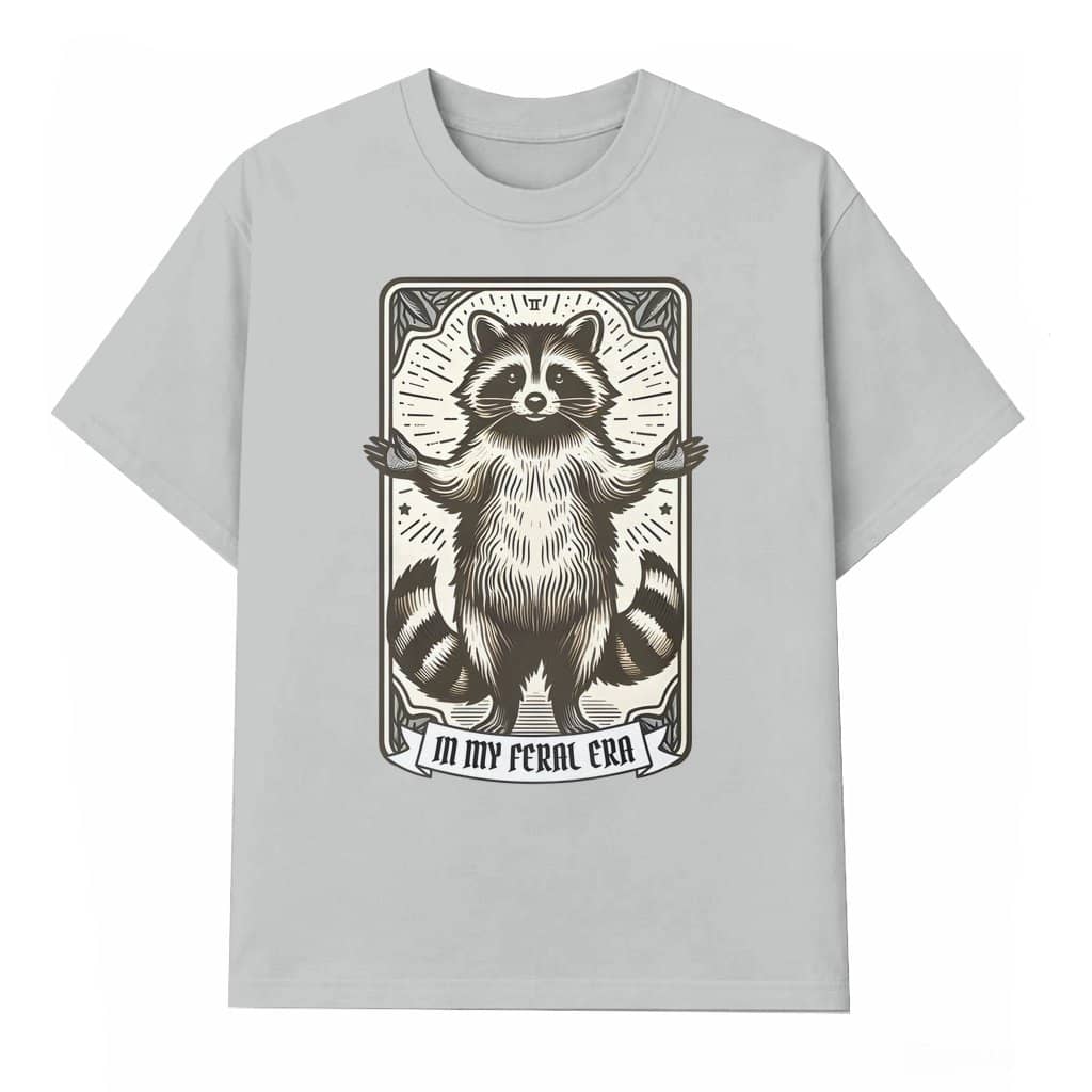Feral Era Raccoon T-shirt – Funny Tarot Card Vintage Gift for Raccoon Lovers