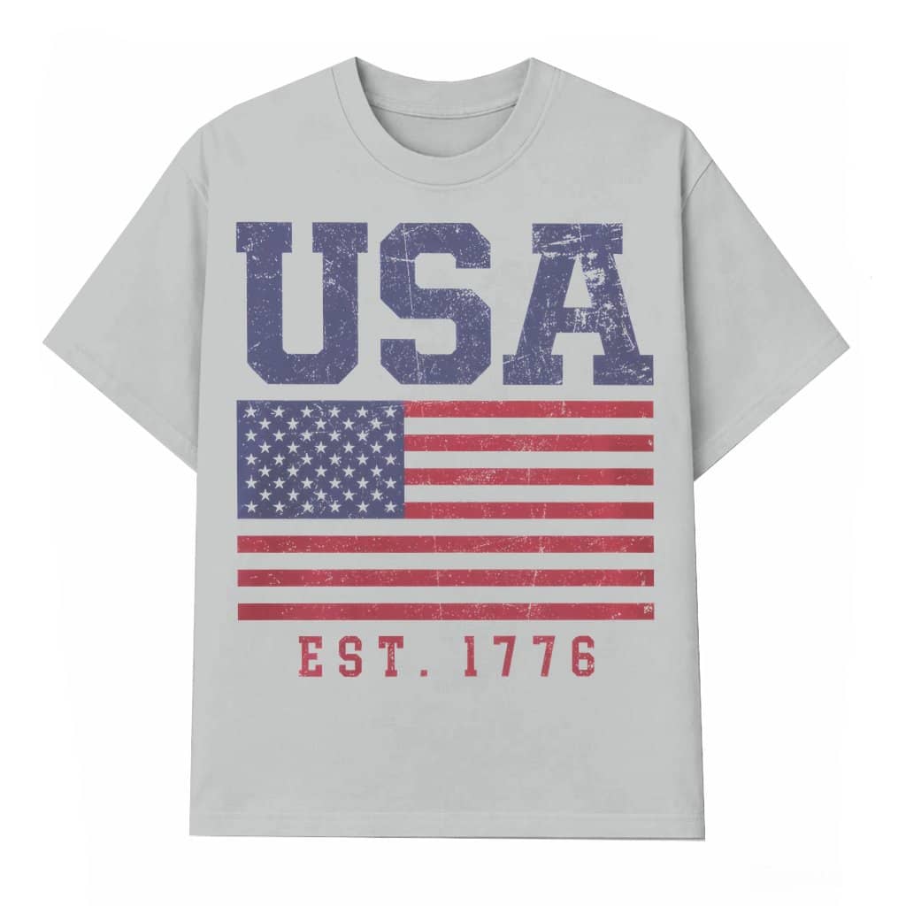 USA Flag T-shirt – 4th of July Patriotic Gift Vintage Retro