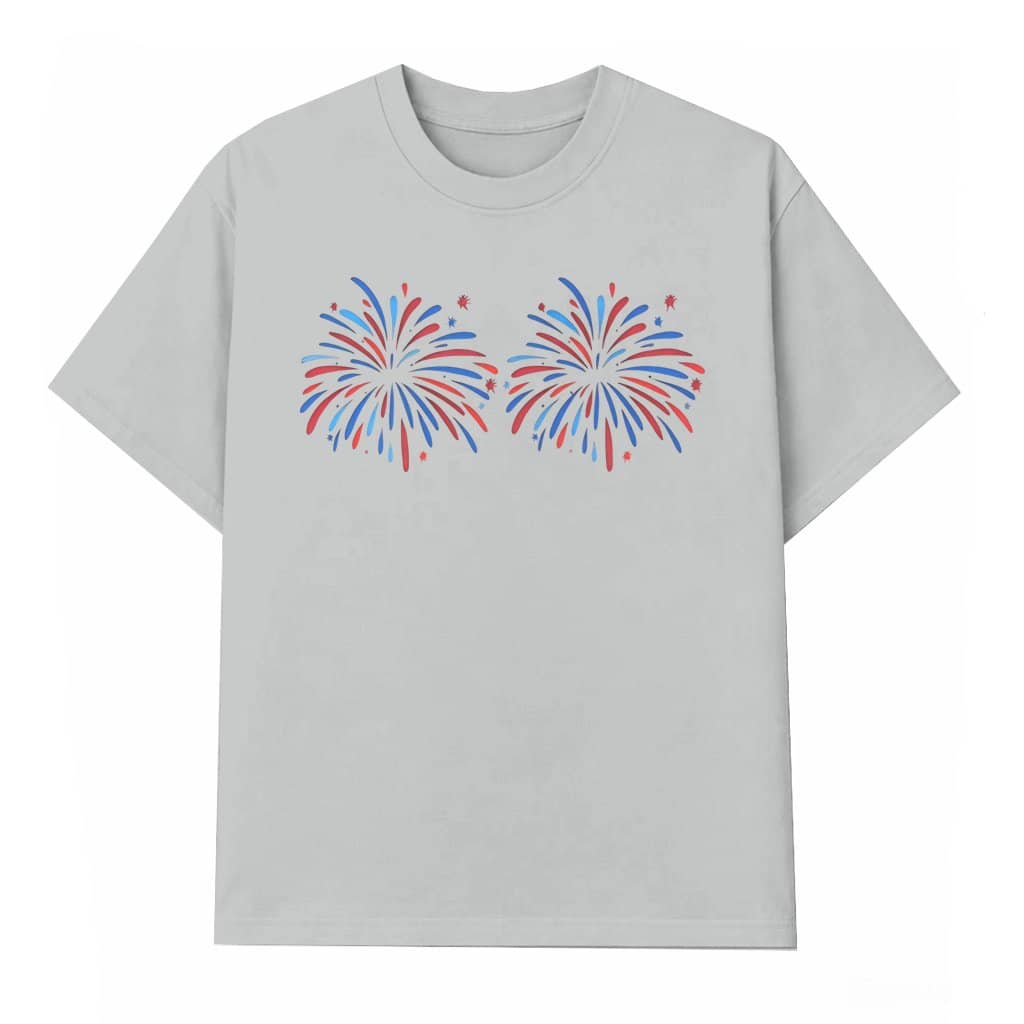 Just Here For The Fireworks T-shirt – 4th Of July Gift for Couples Funny Vintage Retro USA Matching