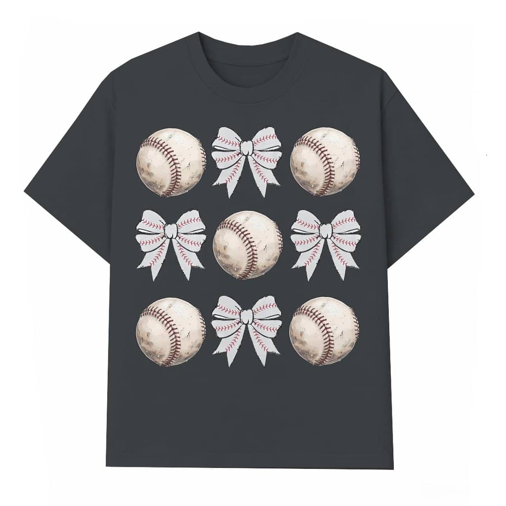 Coquette Baseball Mama T-shirt – Game Day Gift for Mom Vintage Bow