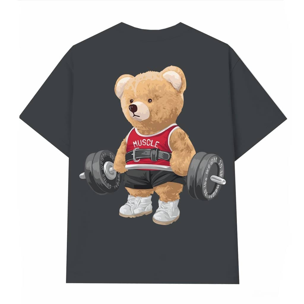 Exercise Bear T-shirt – Gym Workout Gift for Him Her Vintage Graphic