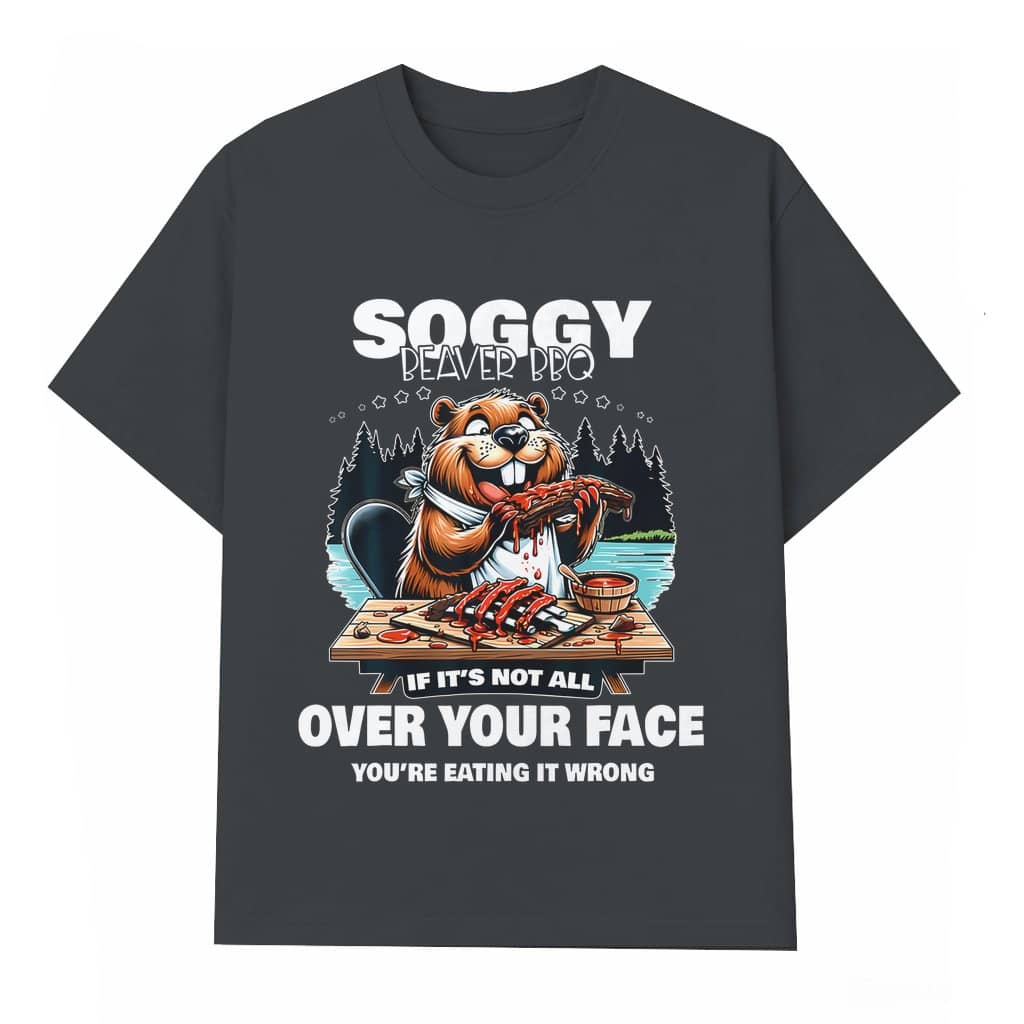 Funny Vintage BBQ Bear T-shirt – Soggy Beaver Gift for Men Women