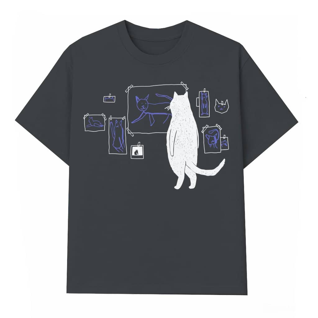 Cute Cartoon Cat T-shirt – Summer Gift for Women Vintage
