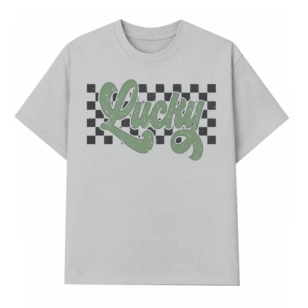 Lucky Shamrock Clover T-shirt – St. Patrick's Day Gift Retro Checkered