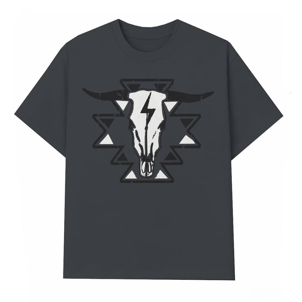 Vintage Cowgirl T-shirt – Western Skull Aztec Bull Gift for Cowgirl