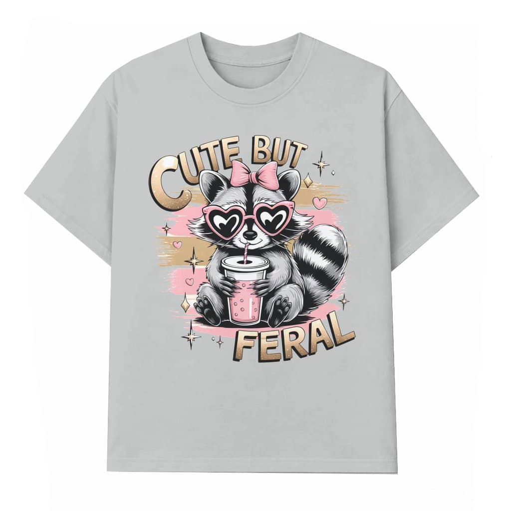 Funny Raccoon Coquette Bow T-shirt – Retro Vintage Gift