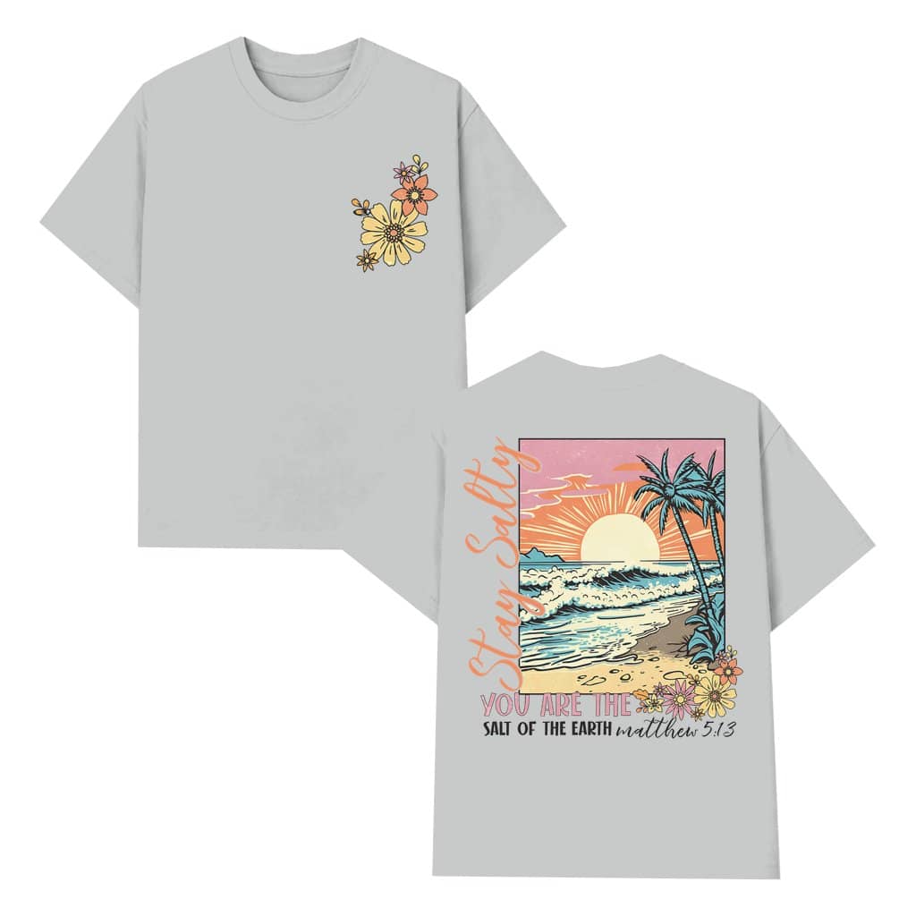 Vintage Floral Landscape T-shirt – Gift for Women Trendy Casual 2 Sided Print