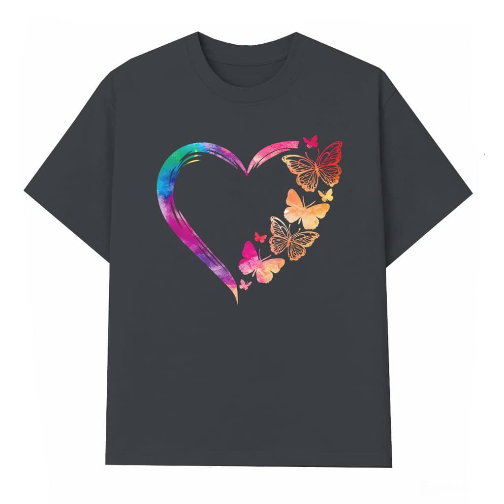 Butterfly Heart T-shirt – Mother's Day Gift for Mom Vintage Style