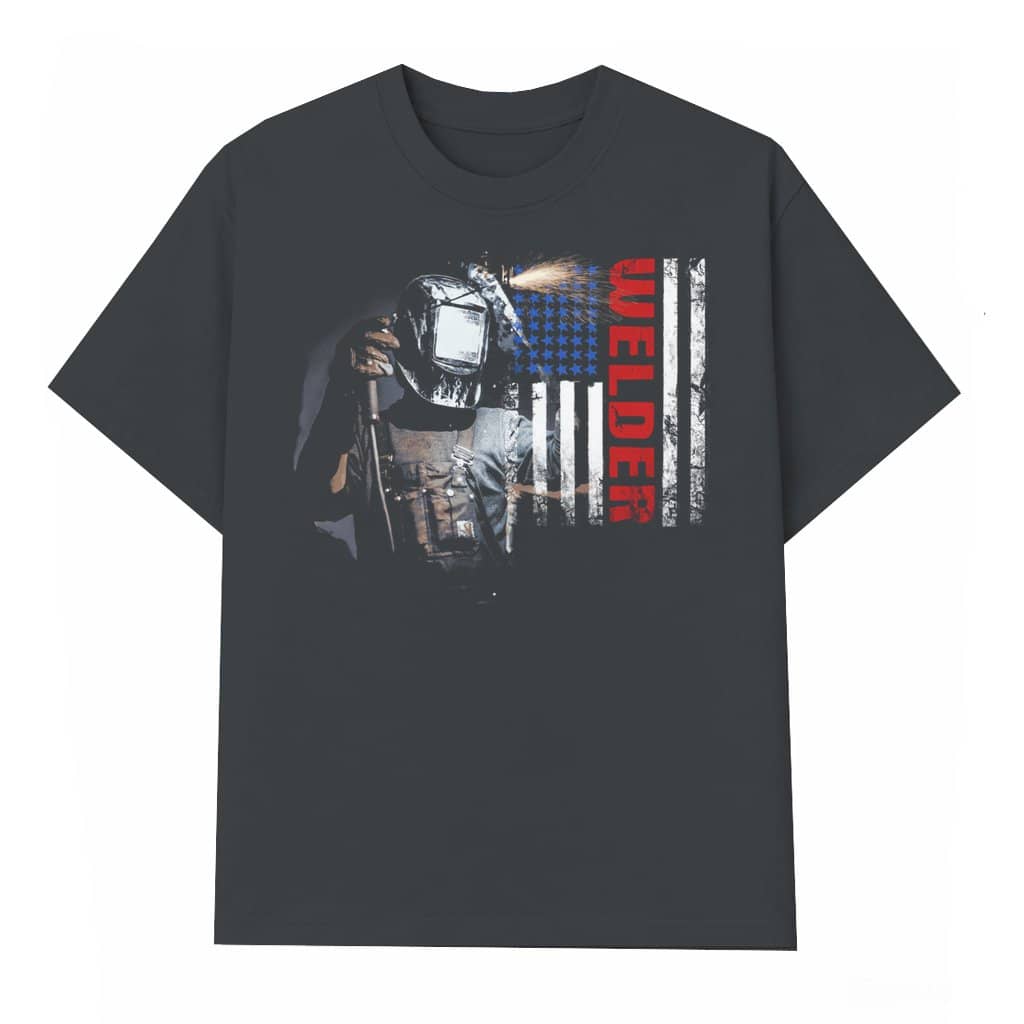 Welder T-shirt – Vintage American Flag Patriotic Gift