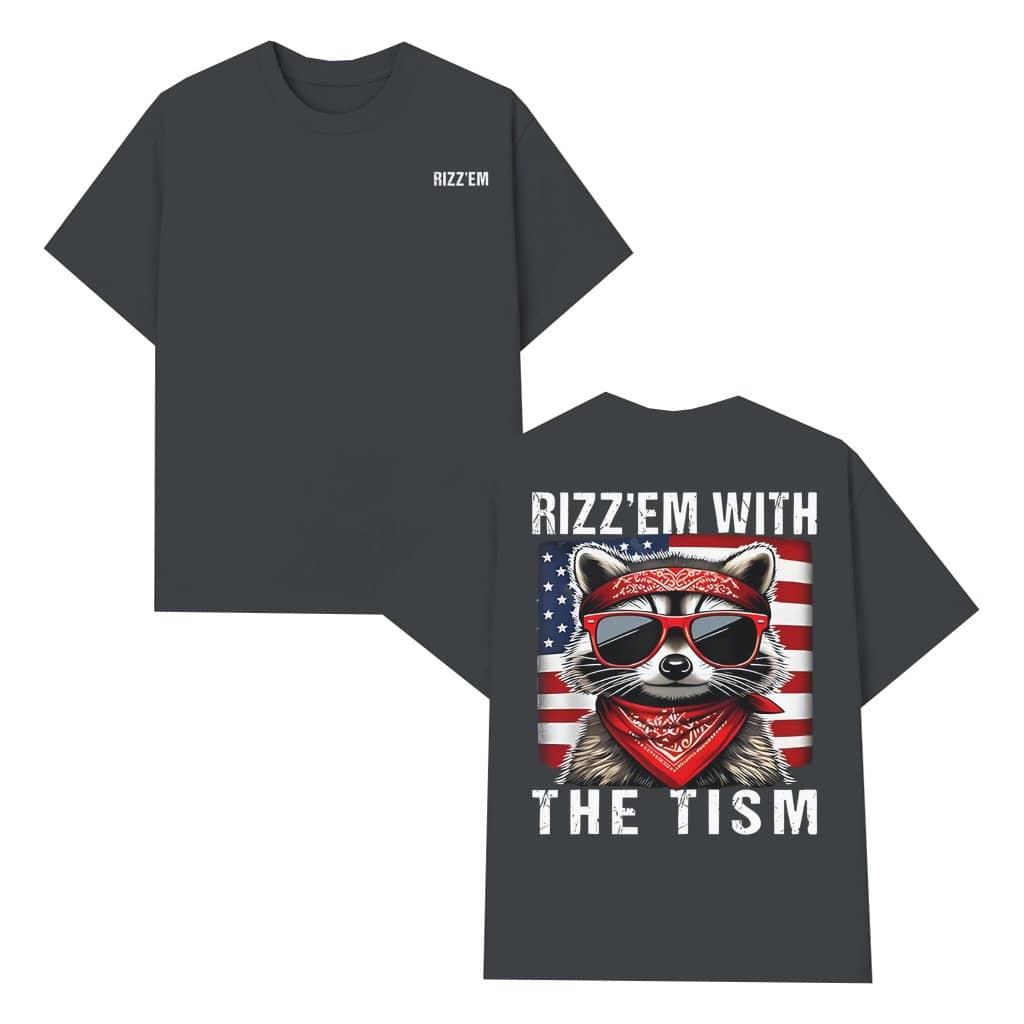 Funny Raccoon Rizz'em T-shirt – Gift for Men Women 2 Sided Print