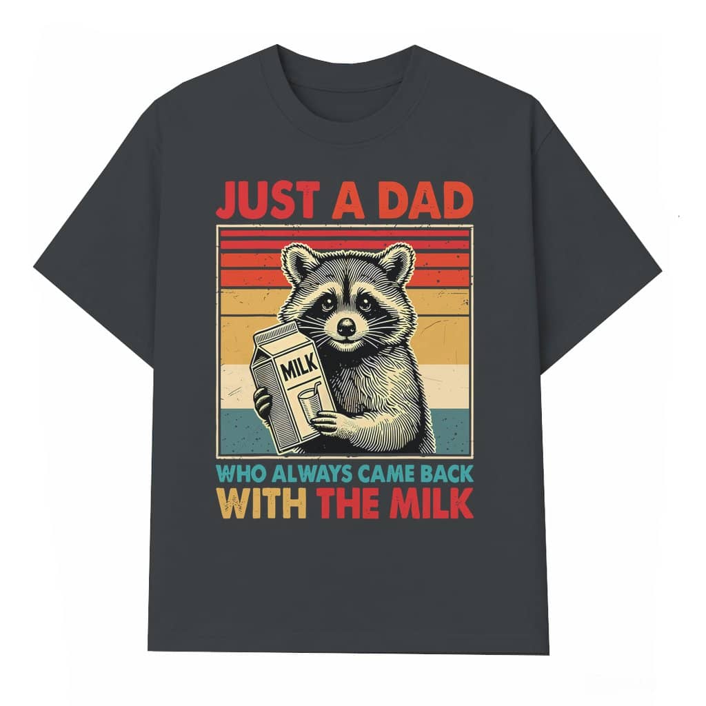 Funny Dad with the Milk Raccoon T-shirt – Father's Day Gift for Dad
