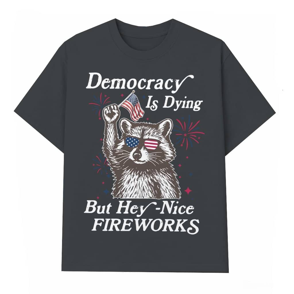 Funny Racoon Protest T-shirt – Fourth of July Political Humor Gift Retro