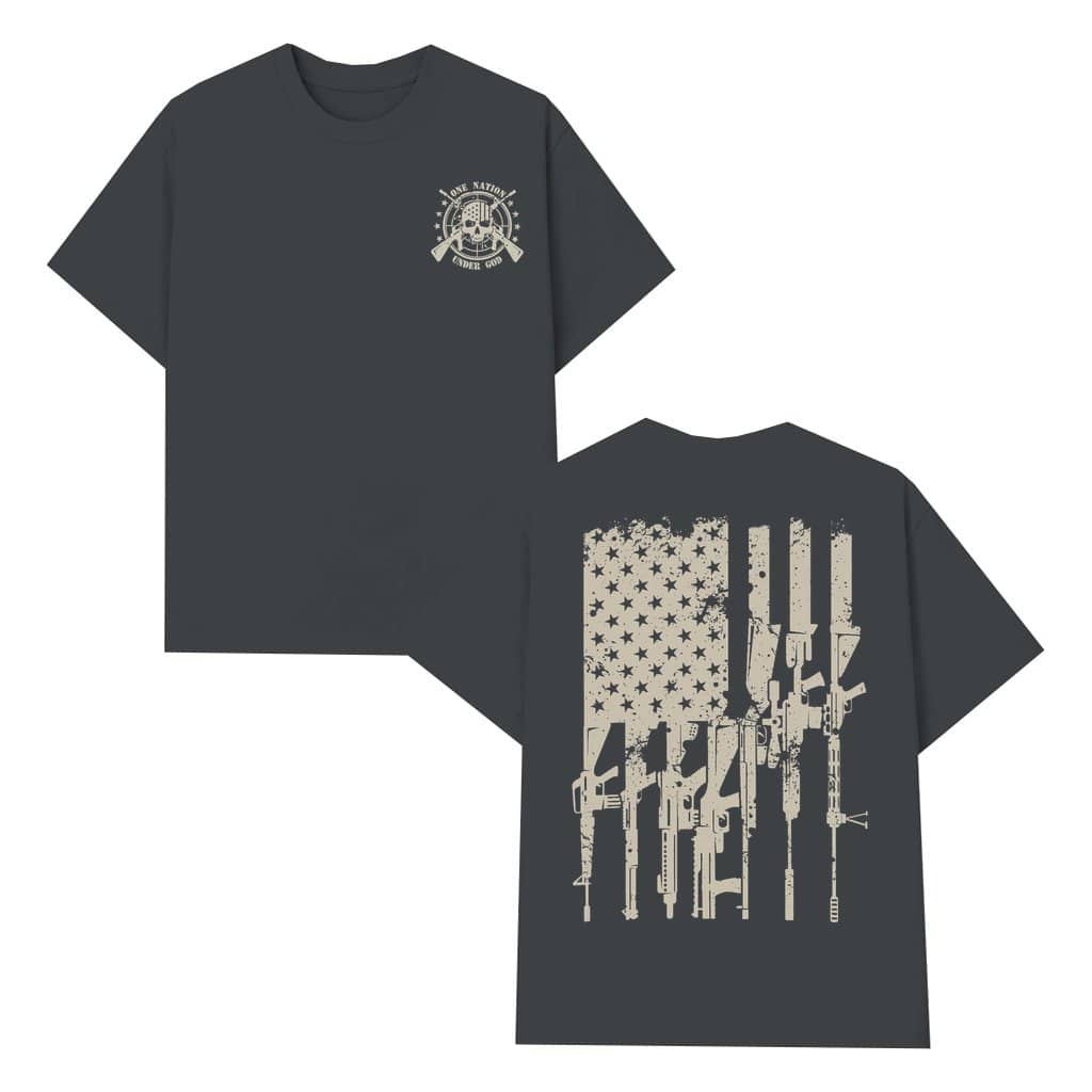 Grunge American Flag Tactical T-shirt – Gift for Country Boy Streetwear 2 Sided Print