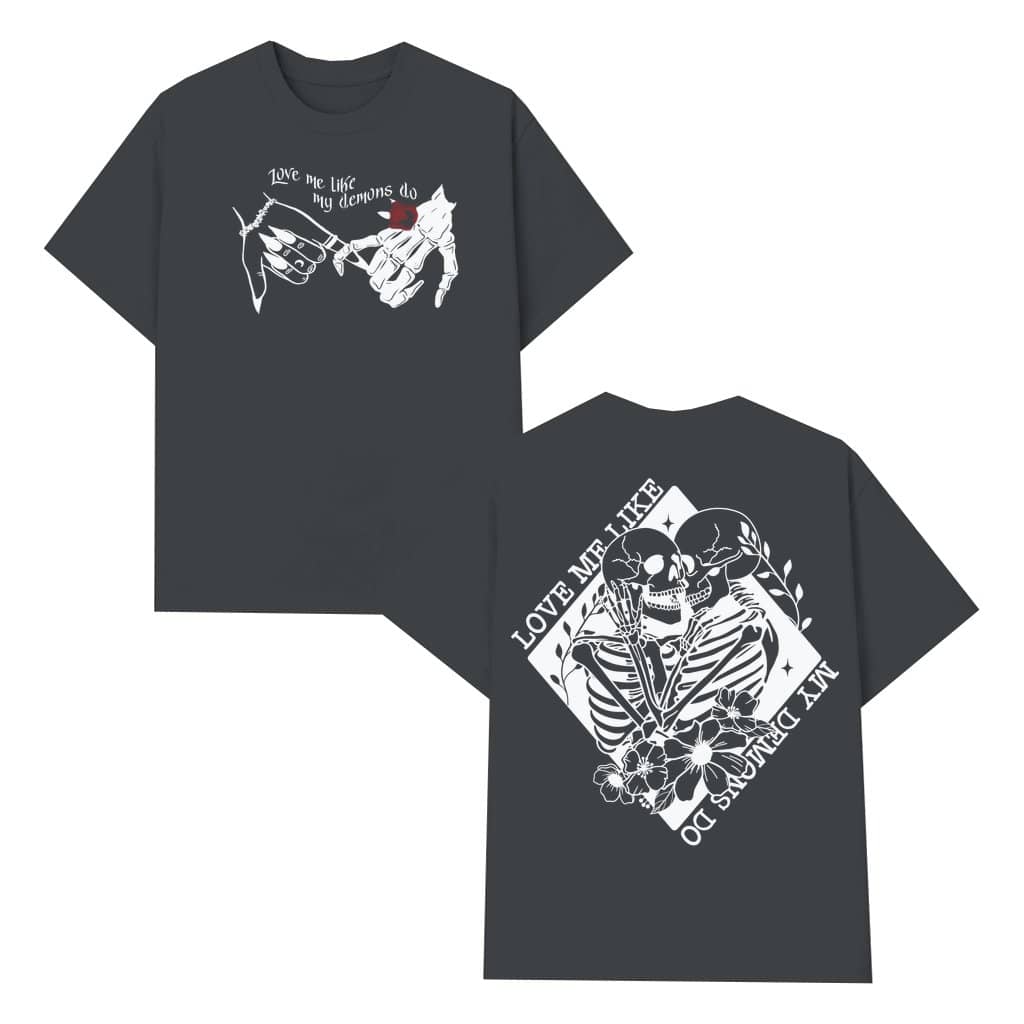 Skeleton Kiss T-shirt – Romantic Couple Gift Gothic Dark Romance
