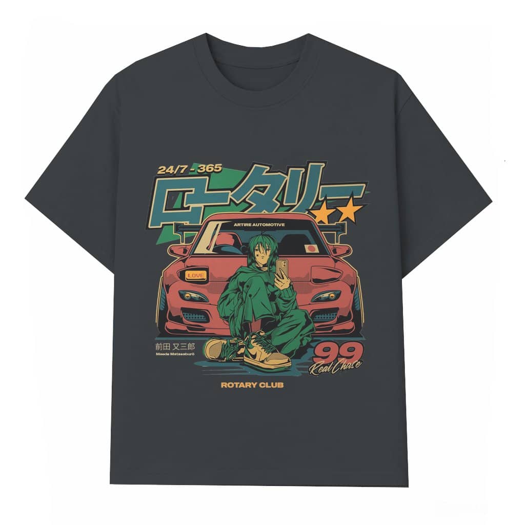 Retro Japanese Anime Car T-shirt – JDM Fan Gift 90s Vaporwave