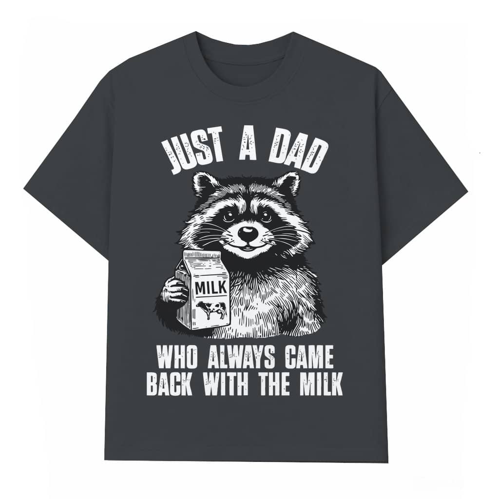 Funny Raccoon Milk T-shirt – Father's Day Gift for Dad Vintage Dark Humor