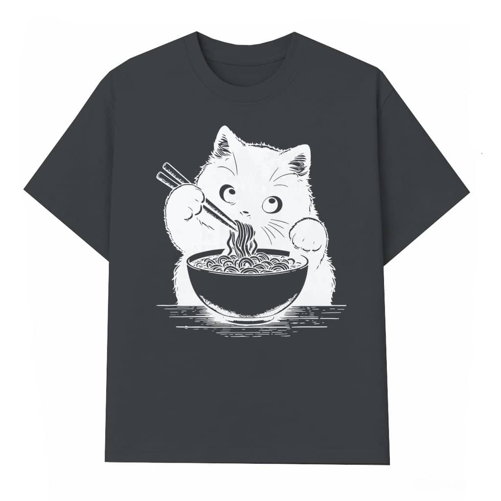 Noodle Cat T-shirt – Funny Cute Gift for Cat Mom Ramen Cat