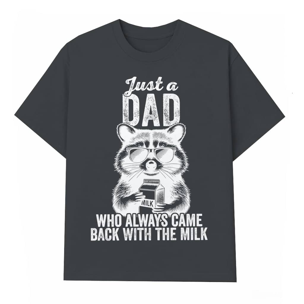 Funny Milk Raccoon T-shirt – Father's Day Gift for Dad Vintage Dark Humor