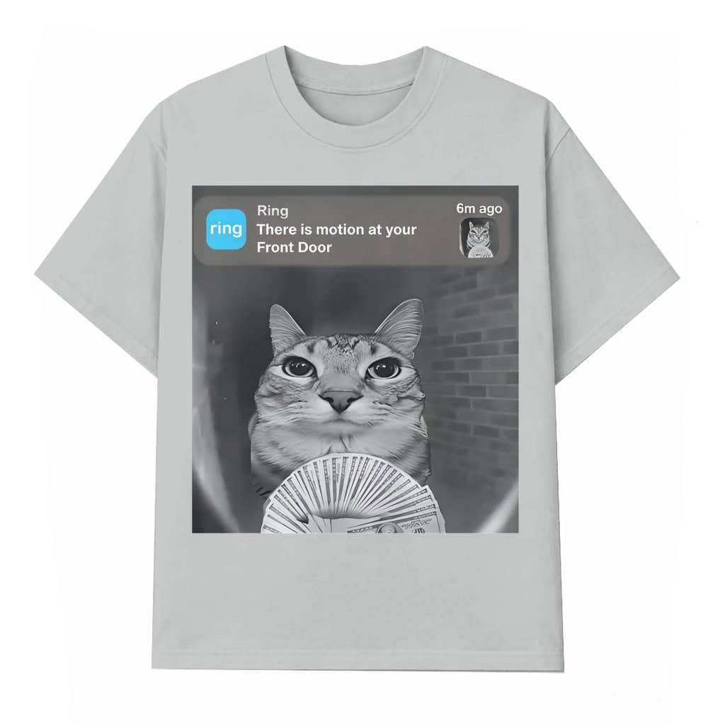 Funny Cat Door Alert Meme T-shirt – Funny Gift for Cat Lovers