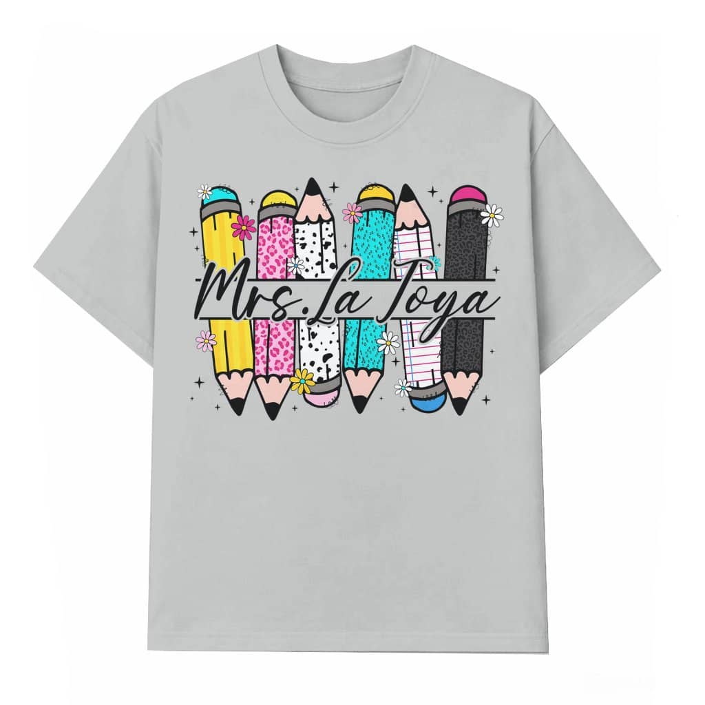 Preppy Teacher Pencils T-shirt – Gift for Teacher Teach Love Inspire Coquette Bow