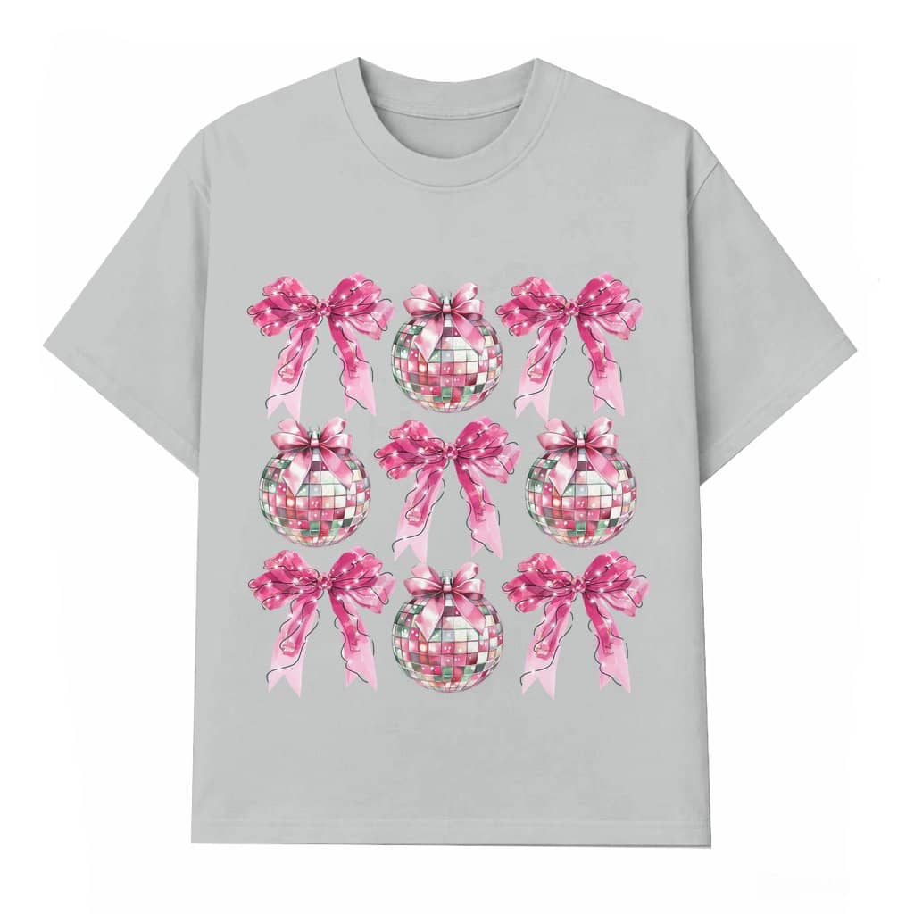 Coquette Pink T-shirt – New Year 2025 Gift for Women Retro Disco Ball New Me