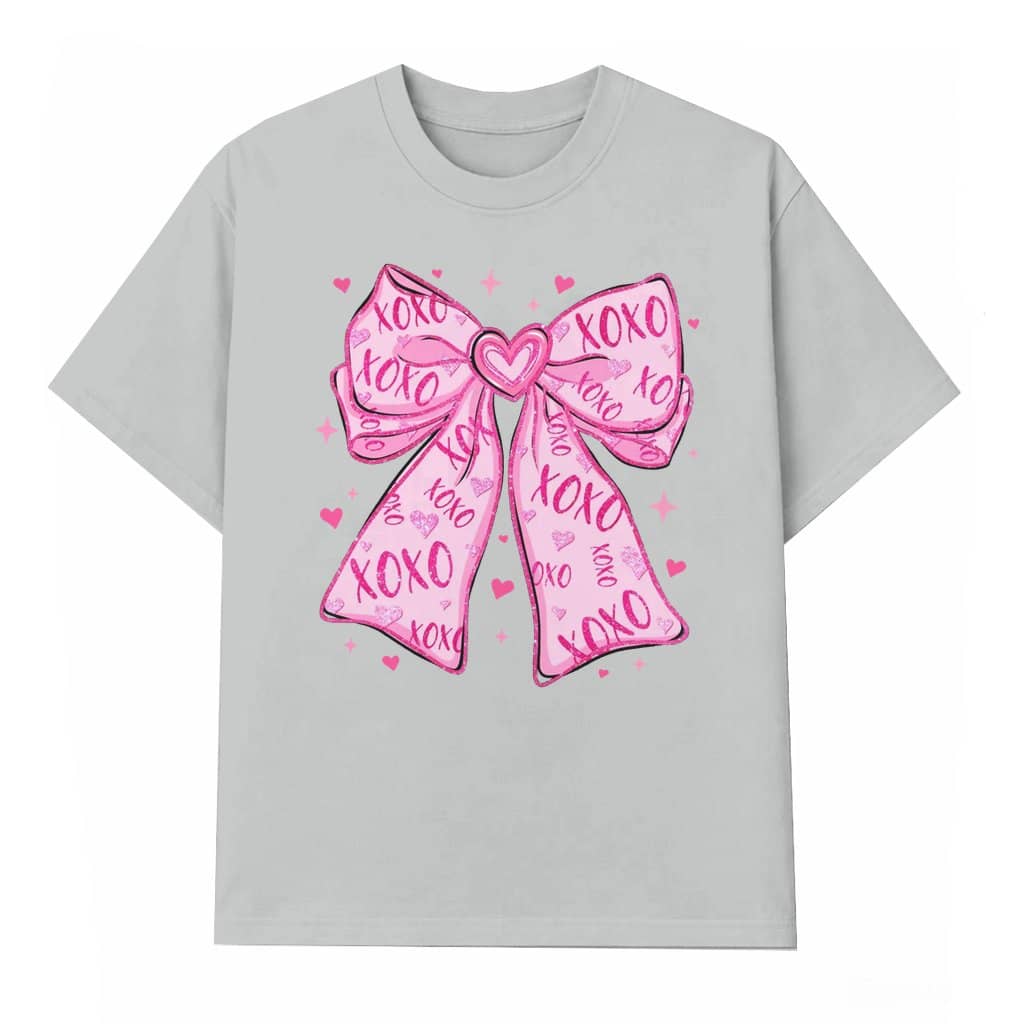 Coquette Bow T-shirt – Valentine's Day Gift for Her You Are Loved Heart Trendy