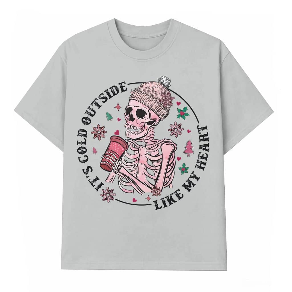 Funny Skeleton T-shirt – Valentine's Day Cold Heart Skull Gift