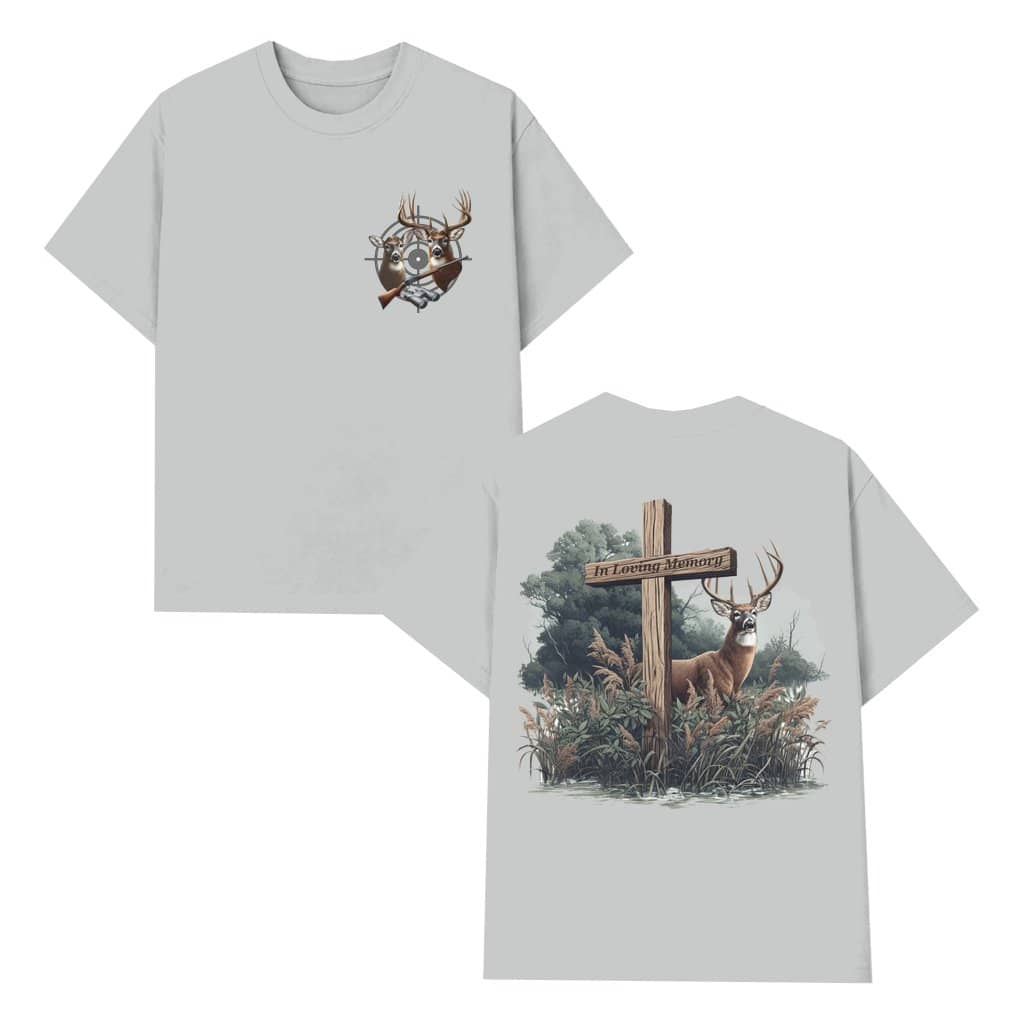 Memorial Cross Deer T-shirt – Hunting Season Gift for Hunter Classic