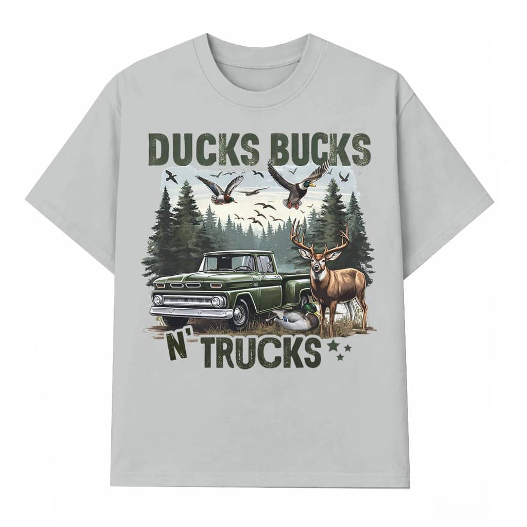 Ducks Bucks and Trucks Camo T-shirt – Deer Season Gift for Hunter Duck Hunting