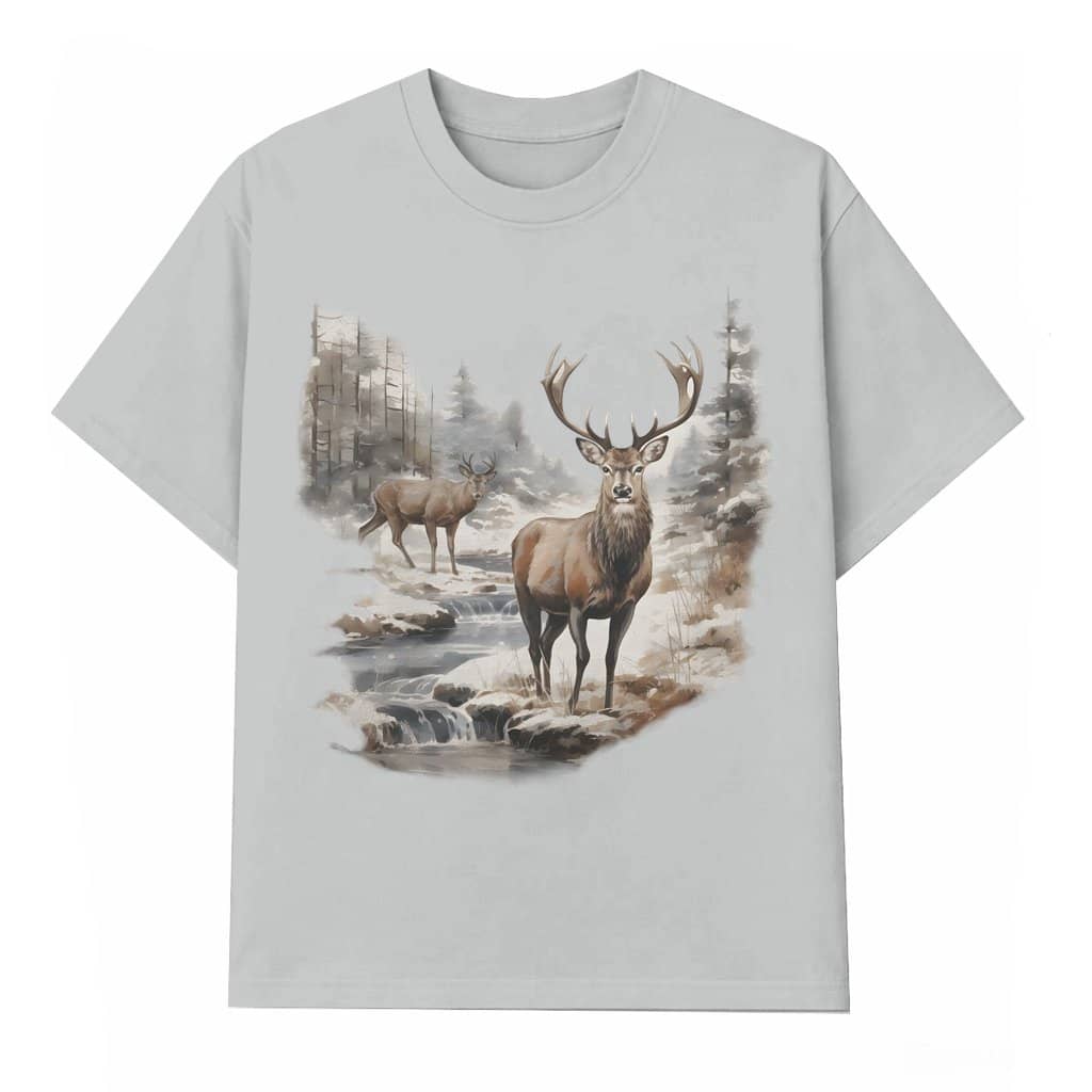 Retro Deer T-shirt – Gift for Animal Lover Hunting Forest Classic for Men Women