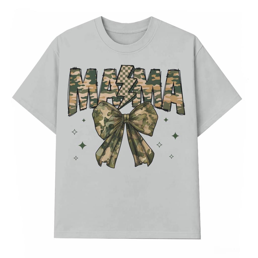 Hunting Mama T-shirt – Deer and Duck Season Gift for Mom Camo Bow