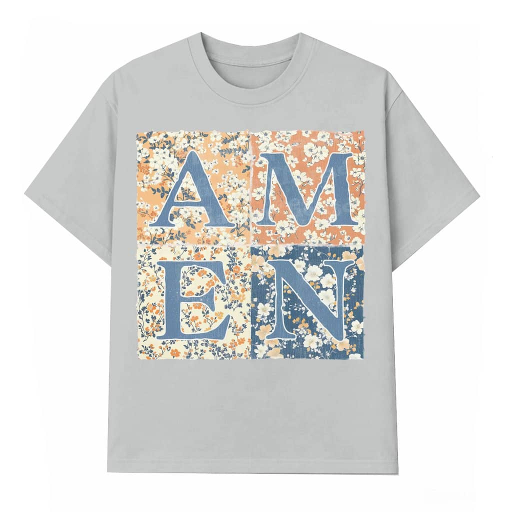 Floral Patchwork T-shirt – Christian Faith Gift Bible Verse