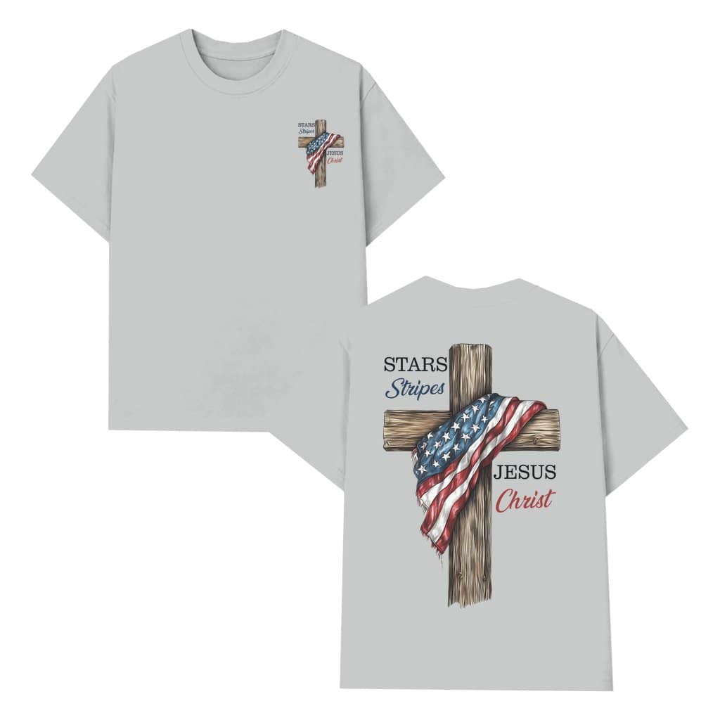Christian American Flag Jesus T-shirt – Patriotic Gift for Faith Stars Stripes