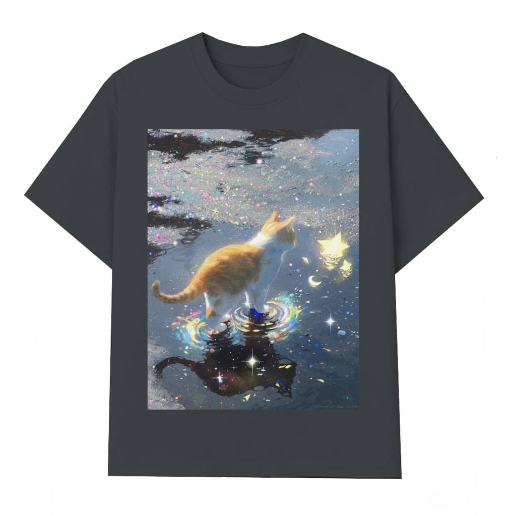 Funny Sparkling Cat T-shirt – Birthday Gift for Cat Lovers Cute Streetwear