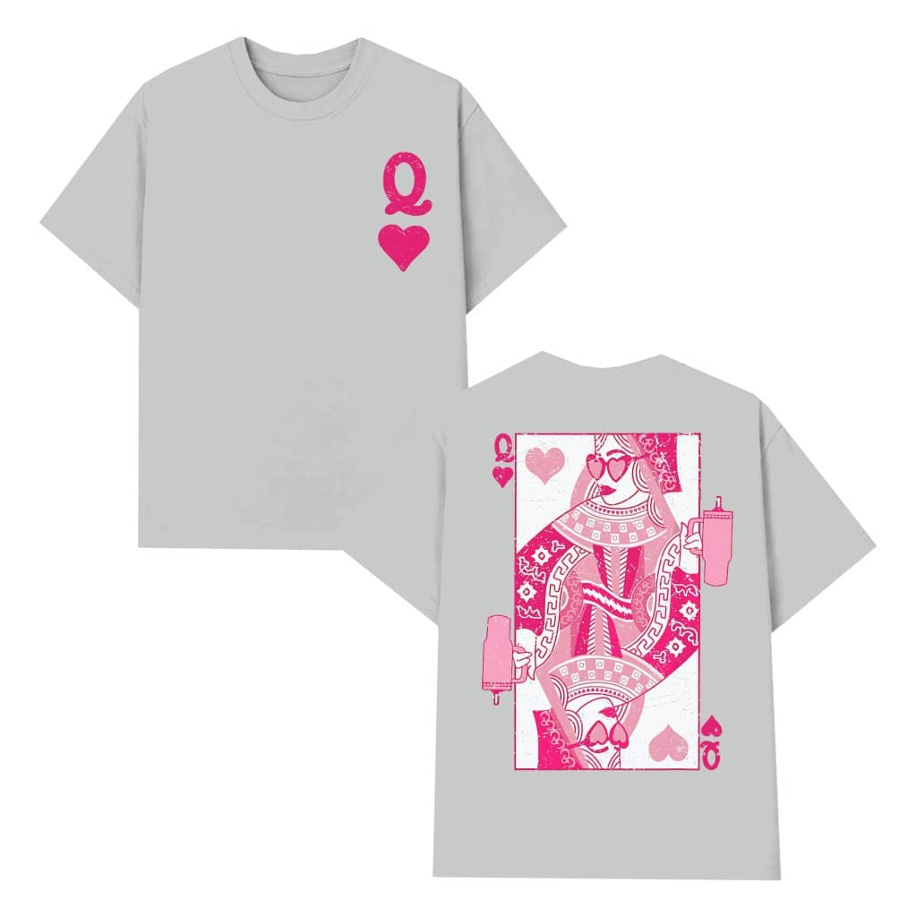 Queen of Hearts T-shirt – Valentine's Day Gift for Her Cute Card Game
