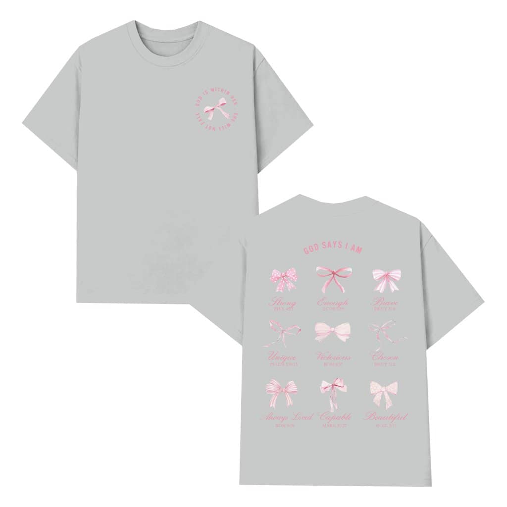 Coquette Pink Bows T-Shirt – Christian Gift for Women Balletcore Aesthetic