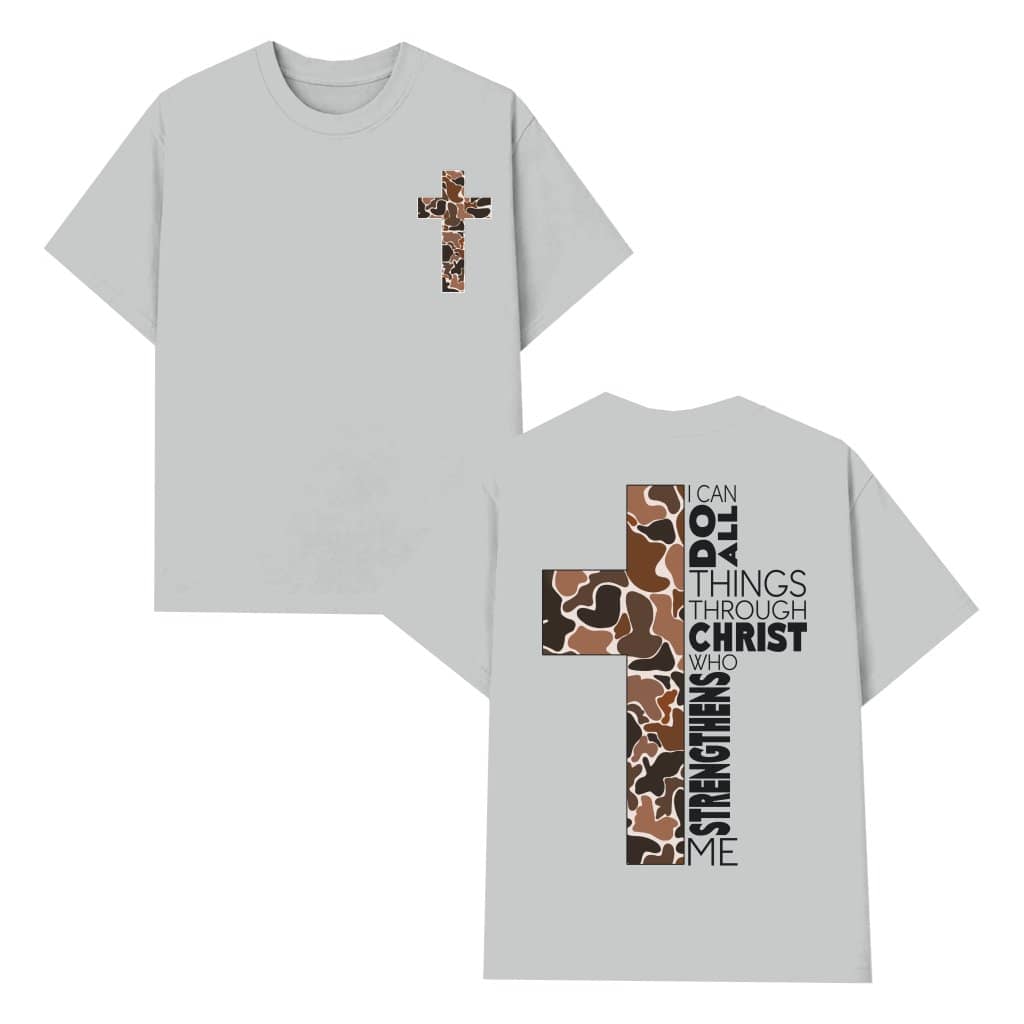Christian Camo Cross 4:13 Verse T-shirt – Gift for Believers