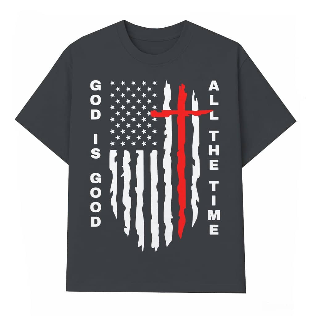 Faith God Is Good Christian Cross T-shirt – Gift for Men Inspirational
