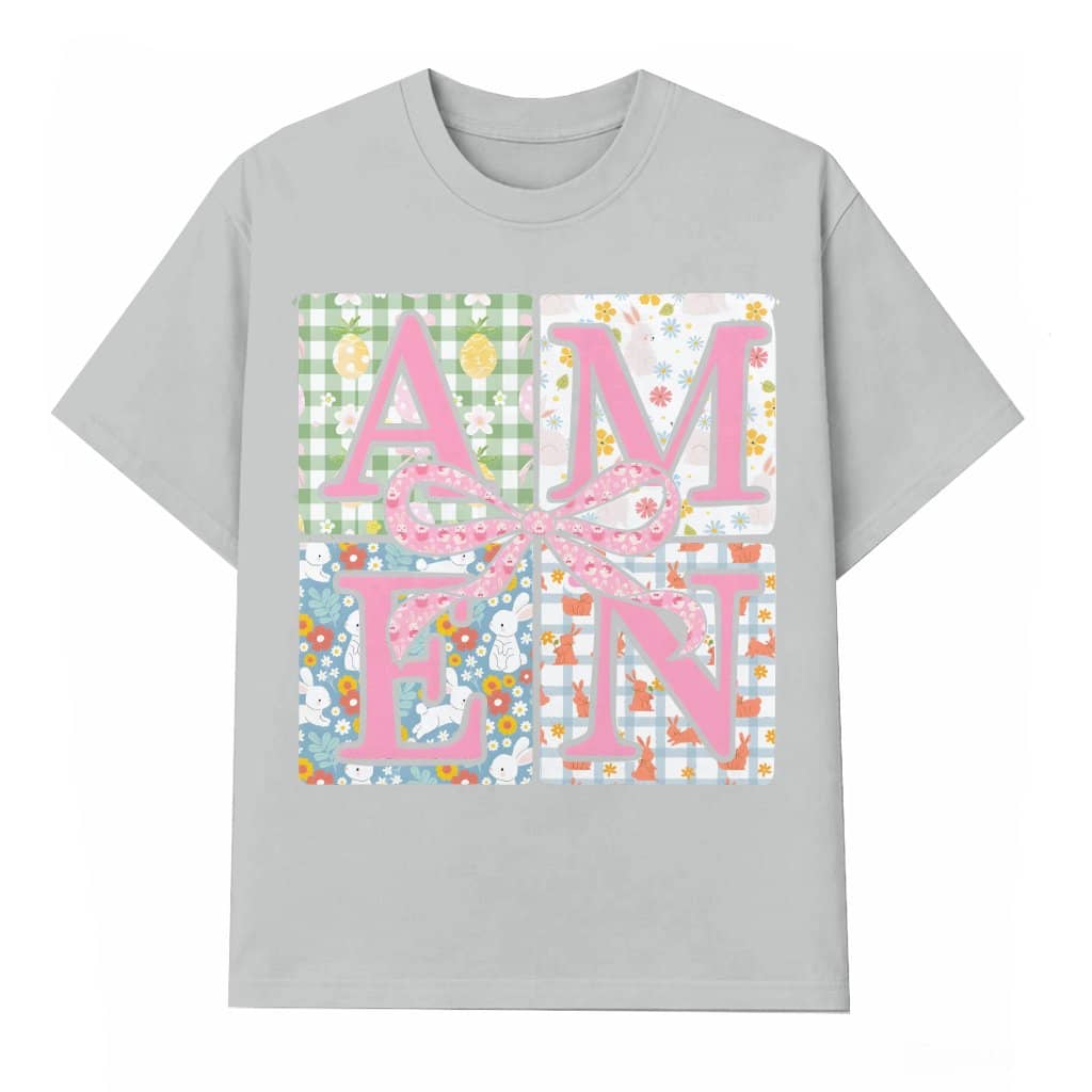 Amen Patchwork T-shirt – Easter Christian Gift Vintage
