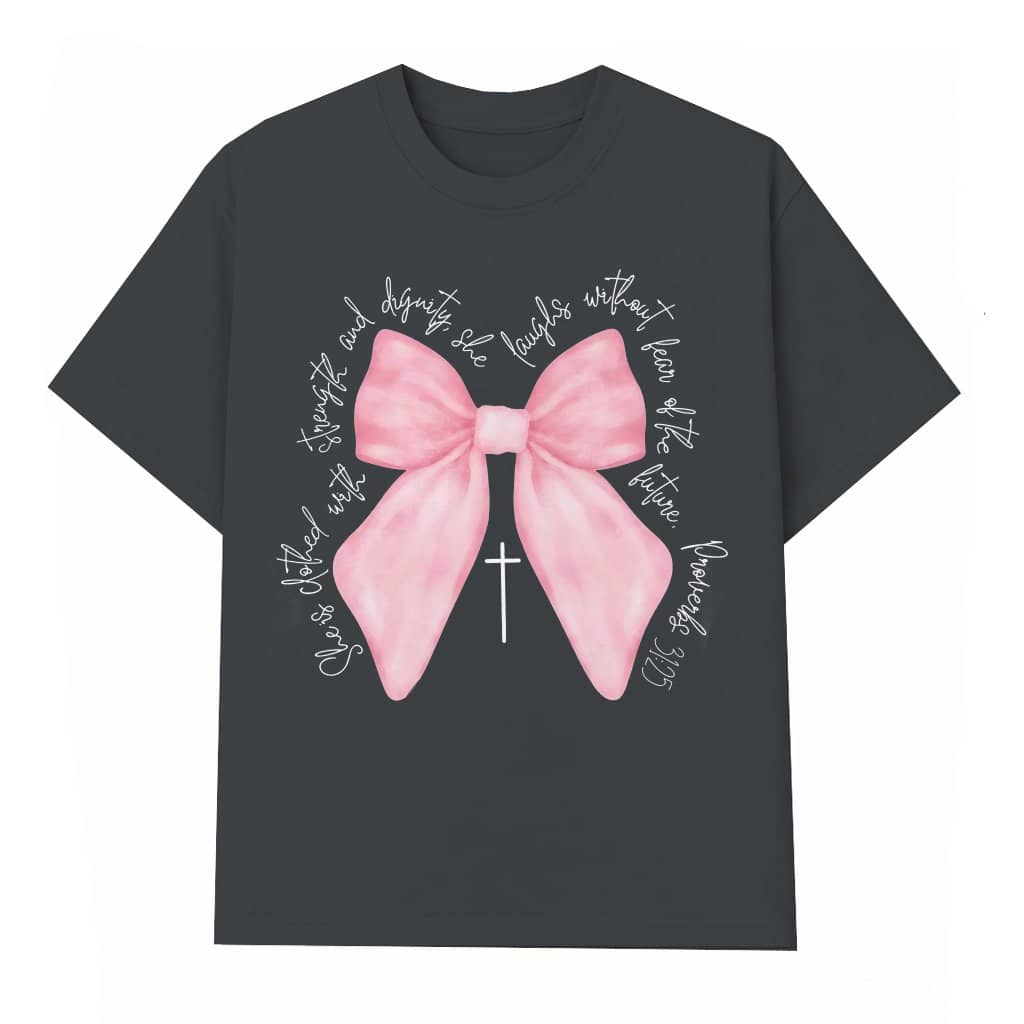 Christian Pink Coquette Bible Verse T-shirt – Perfect Gift for Women